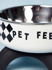 Zazumi Stainless Steel Pet Food Bowl With Cute Pattern And Embossed Design, Anti-Spill, Non-Slip, Suitable For Small Cats, Dogs And Small Pets For Drinking And Eating