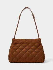 SHECARRY 女士时尚百搭休闲通勤手提包 - 棕色 - 查看 6