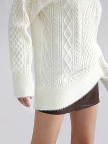 Airlisse Women's Off Shoulder Long Sleeve Loose Casual Knit Pullover Sweater