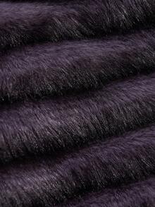 Revavyn 时尚别致的简约设计翻领人造毛皮夹克，美观优雅 - 紫色 - 查看 7