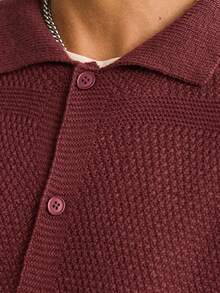 STEELVANCE 男士纯色长袖单排扣休闲针织开衫，秋季日常舒适加厚夏季棕色修身外出男士针织套装男士针织开衫90年代风格 - 咖啡棕 - 查看 7