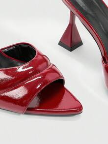 CUCCOO SZL Women's Fashion Sexy Elegant Pointed Toe High Heel Sandals - Burgundy - View 6