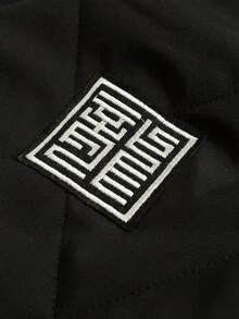 PAVTROS 男士休闲绗缝拉链抓绒外套，冬季男士保暖外套，Y2K风格拉链外套，街头风外套，Y2K风格拉链男士绗缝拉链外套，街头风拉链外套 - 黑色 - 查看 8