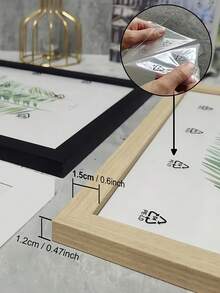 SHEIN Bộ 3 khung ảnh gỗ để bàn và treo tường, kích thước 10x15, 13x18, 15x20, 20x25 inch, thích hợp để trưng bày trên bàn hoặc treo tường, làm quà tặng kỷ niệm. - màu đen - Xem 6