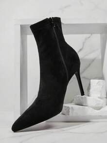 SHUZIA Glamorous Women's Sexy Pointed Toe Stiletto Heel Booties - Black - View 7