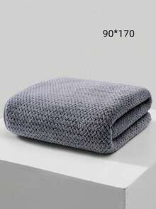 SHEIN 1/2条装菠萝纹理毛巾，超柔软快干珊瑚绒，吸水不掉毛，适用于面部、身体和手部。成人、情侣、沙龙、浴室、返校必备的理想之选 - 深灰色 - 查看 15