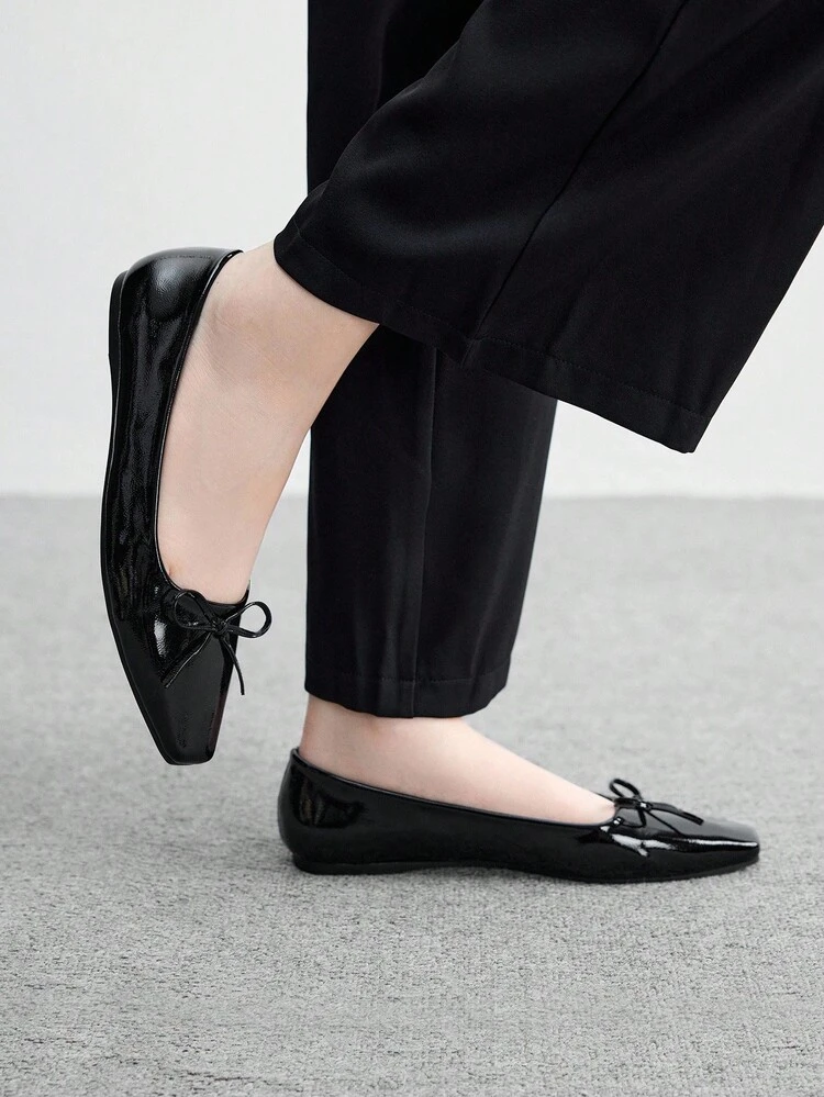 CUCCOO BIZCHIC Zapatos planos de mujer con decoración de lazo, versátiles