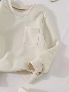 SHEIN Sweatshirt kasual longgar lengan panjang berkerah bulat untuk anak laki-laki, cocok untuk berbagai kesempatan. Baik untuk jalan-jalan sehari-hari maupun sekolah di musim gugur dan musim dingin. - MultiWarna - View 6