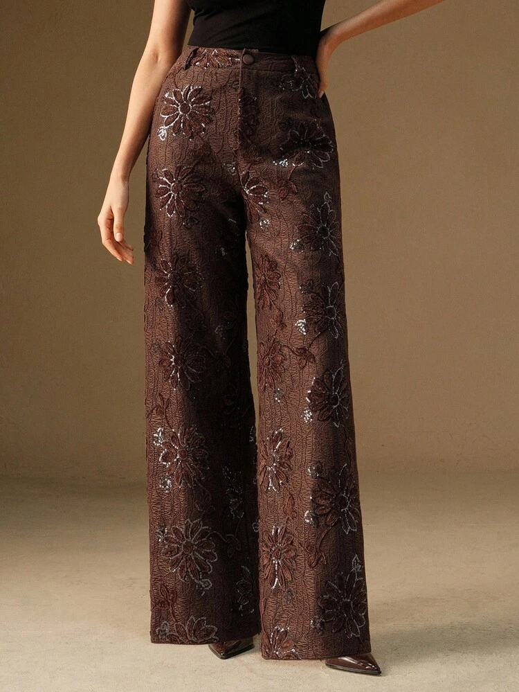 Elegant Office Lady Straight-Leg Suit Pants