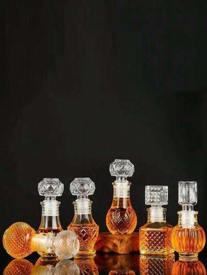 Zazumi 1Pc Vintage Split Bottle, Crystal Empty Refillable Home Table Decoration Bottle,Creative Mini Bottles Clear Transparent Glass Carving Bottle,(1.69oz/50ml And 3.38oz/100ml Available),Perfume Storage Bottle, Travel Perfume Cosmetics Glass Bottle, High-End Cosmetics Inner Packaging Bottle, Perfume Empty Bottle, Used For Valentine's Day Gifts, Birthday Gifts, Gifts, Bedroom, Decorations