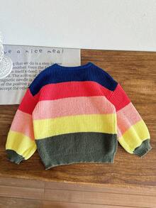 LMoss Kids LMoss 少女V领渐变色宽松休闲毛衣 秋冬 - 彩色 - 查看 2