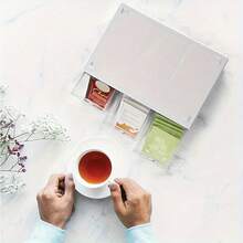 SHEIN 1 Hộp đựng túi trà dạng ngăn kéo - Vật dụng thiết yếu cho mùa tựu trường, phù hợp cho ký túc xá/nhà/văn phòng, đơn giản, dễ mang theo, sắp xếp ngăn nắp, tiết kiệm không gian. - trắng - Xem 4