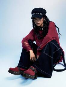 Sugerpunk Pantofi sport damă la modă, fără mâneci, cu cataramă, decorați cu nituri, talpă groasă, pantofi fără spate