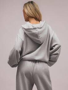 MUSERA 超大号抓绒连帽卫衣，适合毕业季、返校季、毕业典礼、教师节等场合，女士款，适合返校、寒假、春季休闲、复活节等场合。 - 灰色 - 查看 3