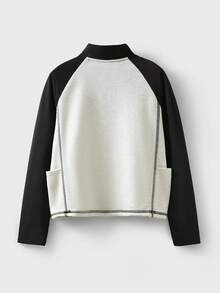 JNSQ Back To School Clothes, Unisex Tween Girl Sweatshirts, Stand Collar Long Sleeve Color Block 3M Reflective Outdoor Sports Sweatshirts, Suitable For Autumn Daily Wear, Outdoor Activities, Vacation, Streetwear, Party And Leisure - Multicolor - View 6