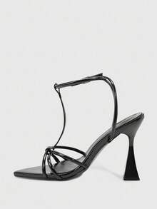 CUCCOO SZL Women's Fashionable Sexy Elegant Pointed Toe High Heel Sandals - Black - View 5