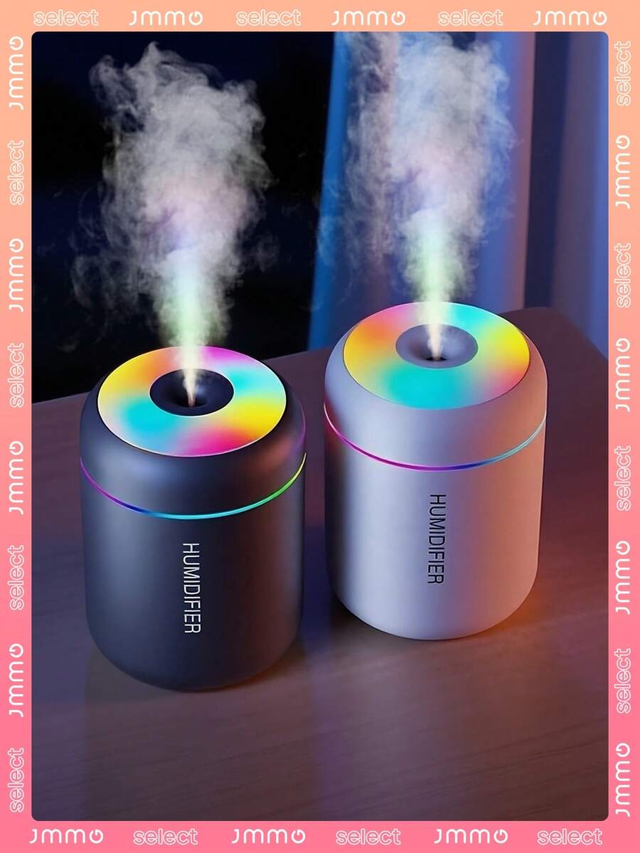 JMMO 1 pieza Difusor de aromaterapia de aceites esenciales y humidificador mini, niebla fría, luz nocturna colorida - humidifica el aire, mantiene fresco y relaja Body y mente (uso con alimentación USB)