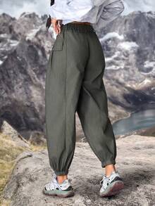 Flexra 女士休闲水洗直筒可拆卸牛仔裤户外徒步防晒轻便速干女式徒步服女式徒步裤女式户外裤露营装女式 - 軍綠色 - 查看 3