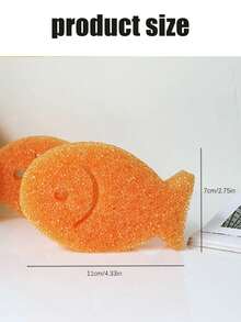 Zazumi 1pc/4pcs Fish Sponge Scrubber - Kitchen And Bathroom Cleaning Pad For Dishes, Pots And Pans And Household Surfaces, Stylish And Durable Scrubbing Pad