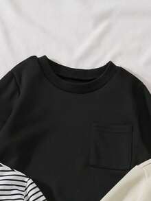 SHEIN Sweatshirt kasual longgar lengan panjang berkerah bulat untuk anak laki-laki, cocok untuk berbagai kesempatan. Baik untuk jalan-jalan sehari-hari maupun sekolah di musim gugur dan musim dingin. - MultiWarna - View 7