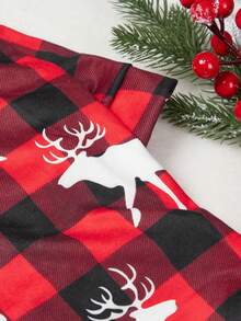 PETSIN 1pc Christmas Plaid Reindeer Print Pet Sweatshirt, Warm - Multicolor - View 5