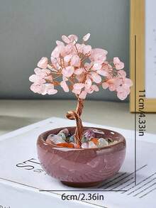 SHEIN 1 件水晶树装饰、圣诞桌面装饰礼物、家居装饰、书桌装饰、派对礼品、卧室装饰、办公室装饰、房间装饰、房屋装饰、书桌配件、桌面装饰、优秀的教师礼物、办公用品、粉色装饰、水晶饰品、婚礼用品 - 彩色 - 查看 9