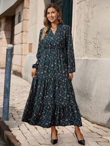 EMERY ROSE Đầm Maxi Tay Dài In Hoa Cổ Chữ V Thường Ngày Đa Năng Cho Nữ - Nhiều màu - Xem 5