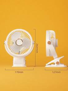 JMMO USB充电迷你台式风扇，带灯和夹子，适合家庭和办公室 - 白色 - 查看 5
