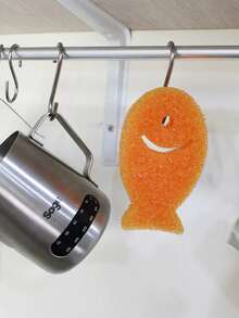 Zazumi 1pc/4pcs Fish Sponge Scrubber - Kitchen And Bathroom Cleaning Pad For Dishes, Pots And Pans And Household Surfaces, Stylish And Durable Scrubbing Pad