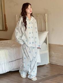 DAZY Teens/Girls Loose Fit All-Over Print Casual Homewear, Sweet Style, Autumn