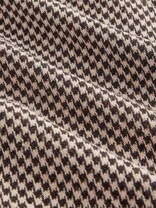 SHEIN MOD Women's Brown Houndstooth Print Tie-Waist Suit Set,Fall /Winter,Halloween,Christmas, Going Out,Cute,Gothic,Chic,Casual,Plaid Set - Multicolor - View 9