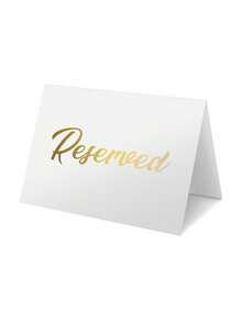 10-Pack Deluxe Golden Reserved Table Signs - Double-Sided, No-Electricity-Needed,Black Simple Golden Stamping Cards Easy-To-Use Paper Signage For Weddings, Parties, Restaurants, Banquets, And Special Events - For Reserving Tables With Elegance And Style - Multicolor - View 15