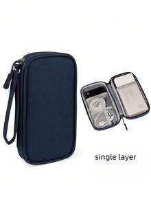1pc Waterproof Electronic Storage Bag ,Multi-Layer Fixed Storage Bag,Multi-Zipper Portable Storage Bag- Perfect For U Disks, Hard Disks, Headphones