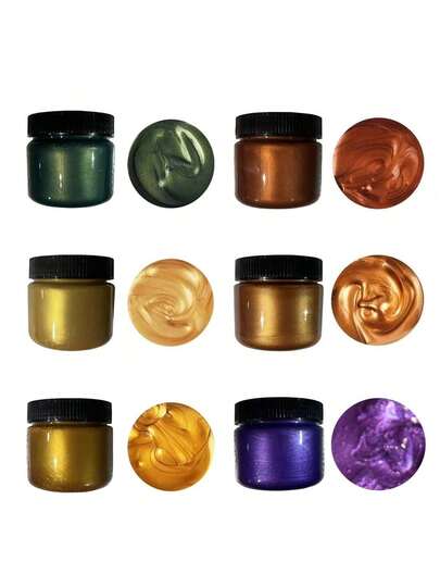 3.55盎司/105毫升 多色金属质感丙烯颜料，防水不褪色，雕像着色，DIY手绘服装绘画涂鸦颜料，艺术绘画，木材，玻璃，瓷器，绘画，绘图，混色，不褪色，适合艺术家、成人、初学者的艺术用品，送礼佳品！返校，母亲节，妈妈的礼物，返校，学校用品