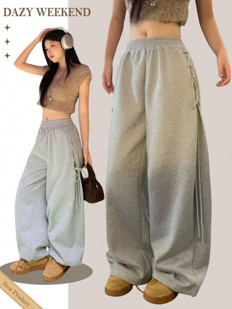 Women's Korean Style Loose Tie-Up Casual Long Sweatpants Fall Women Joggers