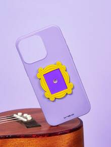 FRIENDS X SHEIN Semi 3D Shape Pattern Purple Fashionable Phone Case, Gift,Compatible With IPhone - Purple - View 4