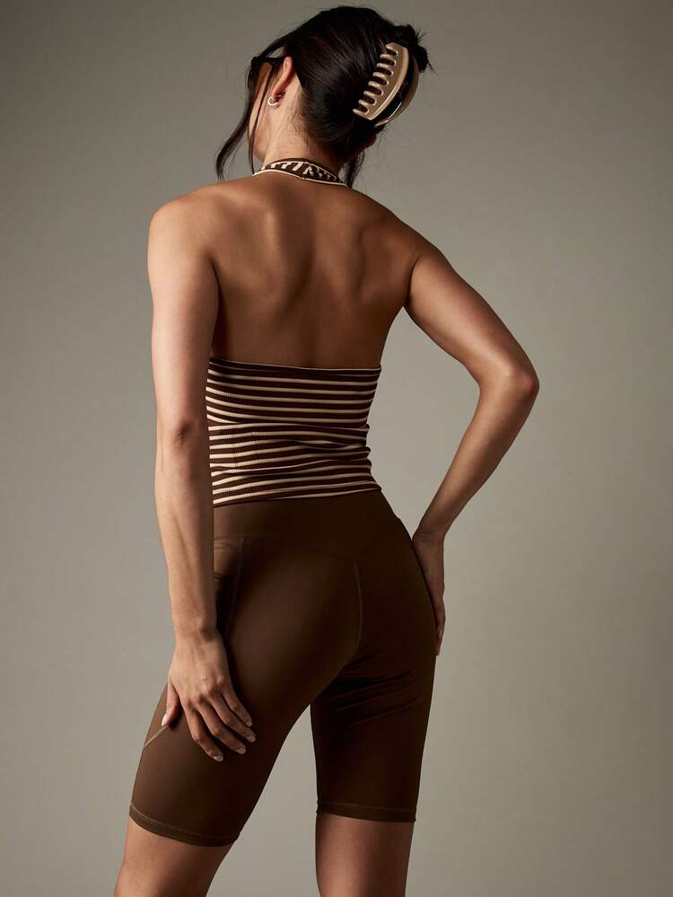 MISSGUIDED High Waisted Athletic Cycling Shorts With Side Pockets For Women Workout Training