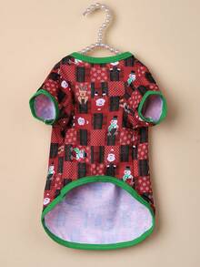 PETSIN ​Red Christmas Dog Shirt Santa Snowman Pattern​ Pet Clothes - Multicolor - View 5