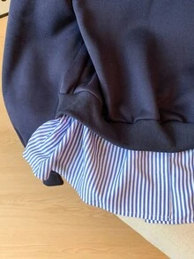 Modelyn Striped Patchwork 2 In 1 Long Sleeve Elegant & Fashionable Women Sweatshirt - Multicolor - View 7