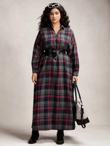 Zelara 大码休闲条纹长款衬衫裙 西部风女装 节日波西米亚风嬉皮女牛仔装 复古波西米亚风夏季波西米亚风复古女装夏季春假狂欢装 节日春假装 格子裙 女式格纹裙 格子长款裙 格子衬衫裙 女式格子裙 Polo 衫 别致冬季长款格子裙 商务 - 彩色 - 查看 3