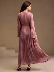 Anewsta Women's Long Sleeve Dress, Elegant And Versatile For Commuting, Spring, Autumn, Winter - Red Plum - View 3