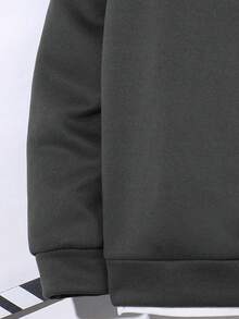 SHEIN 男童休闲二合一卫衣运动裤套装，冬季套装，冬季服装，秋季穿搭，秋季服装，儿童服装，黑色裤子 - 深灰色 - 查看 6