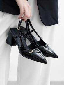 CUCCOO BIZCHIC 女士时尚百搭尖头高跟鞋 - 黑色 - 查看 5