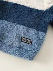 SHEIN 可爱撞色蓬松长袖卫衣，适合男宝宝，男女通用，适合宝宝冬季和深秋穿着 - 彩色 - 查看 6