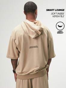 Sudadera con capucha de manga corta oversize para entrenamiento ARC, chaqueta de gimnasio para entrenamiento - Caqui - Ver 2