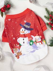 PETSIN Áo nỉ in hình người tuyết dễ thương dành cho thú cưng dịp Giáng sinh - Nhiều màu - Xem 8
