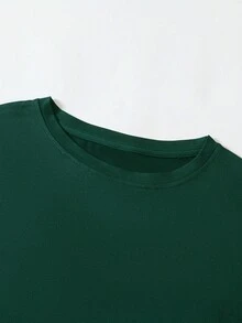 EMERY ROSE A Casual Large-Sized Women's Short-Sleeved T-Shirt With A Galloping Horse Pattern - Dark Green - View 6