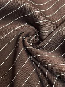 Elaquor Blazer informal de manga larga holgado a rayas de estilo retro para mujer de talla grande, conjunto de ropa de mujer con blazer marrón, ropa de mujer para otoño e invierno