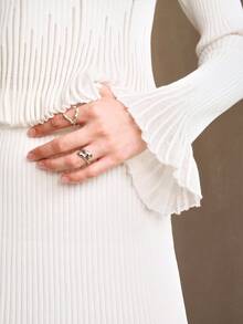 Arave 白色针织毛衣和裙子套装，时尚 - 白色 - 查看 7