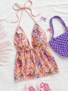 Soleia Áo hở lưng hở vai thường ngày thời trang nữ đi nghỉ - trắng - Xem 1